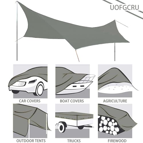 4m x 8m Grey Waterproof Poly Tarp with Grommets S966