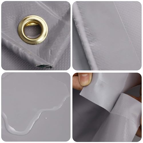 4m x 8m Grey Waterproof Poly Tarp with Grommets S966