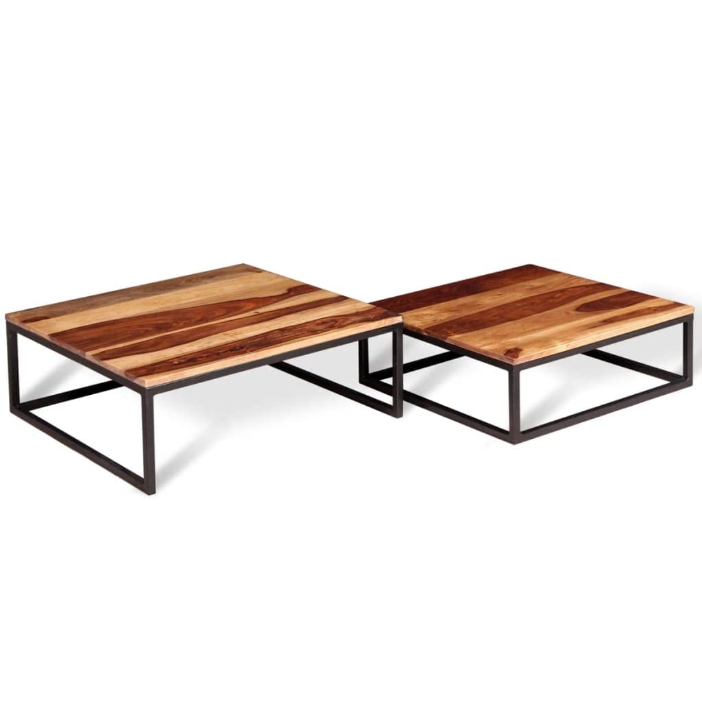 Solid Sheesham Wood Nesting Coffee Table Set H943