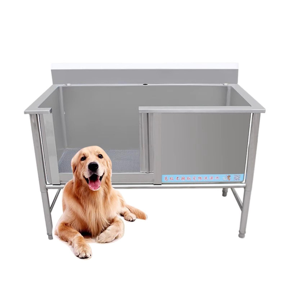Stainless Steel Dog Grooming Tub with Sliding Door Y81853