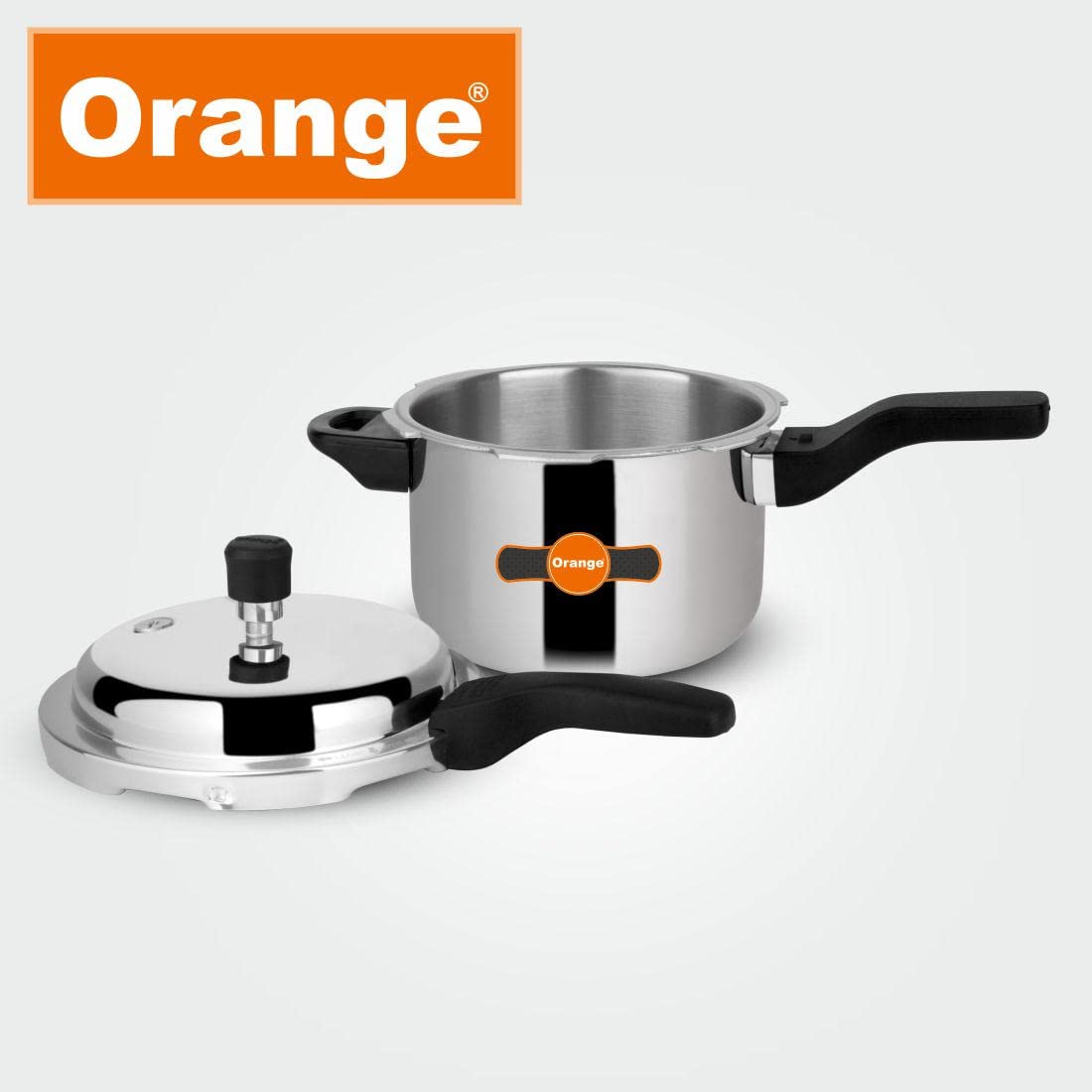 Orange Triply Stainless Steel Pressure Cooker 3L T15771