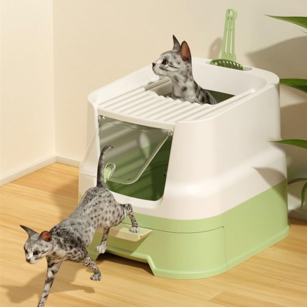 Enclosed Top-Entry Cat Litter Box with Scoop G760