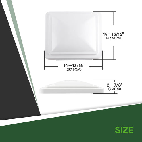 2 Pack 14 Inch White RV Roof Vent Cover D52385