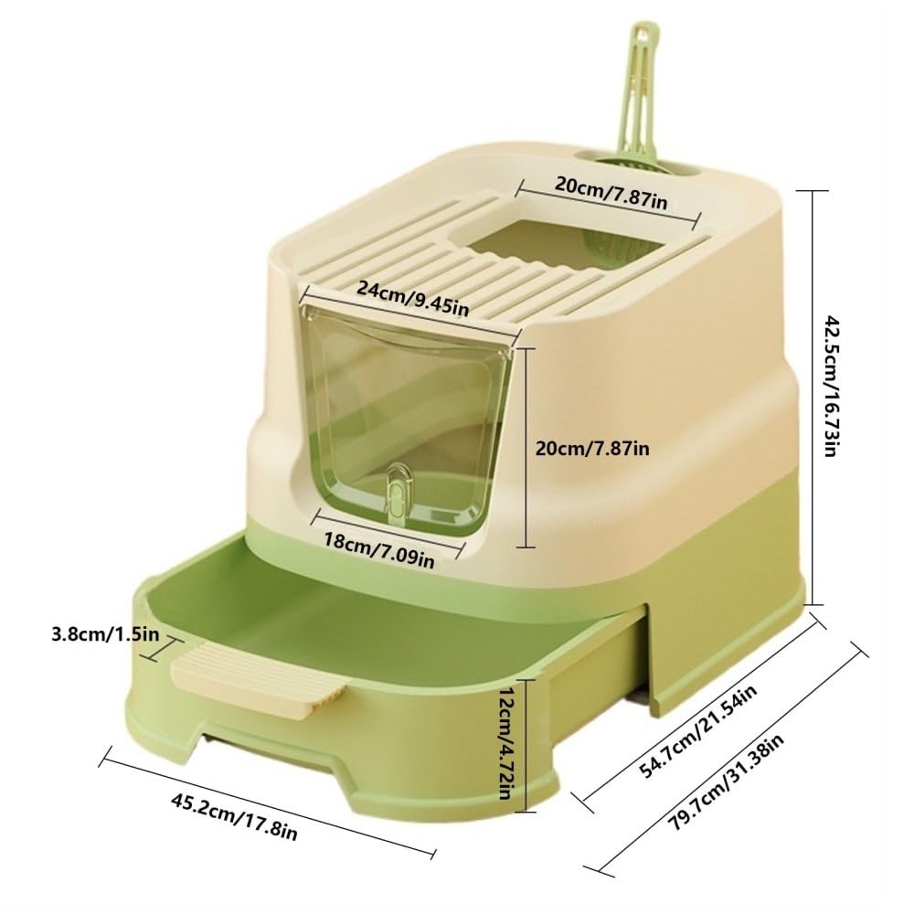 Enclosed Top-Entry Cat Litter Box with Scoop G760