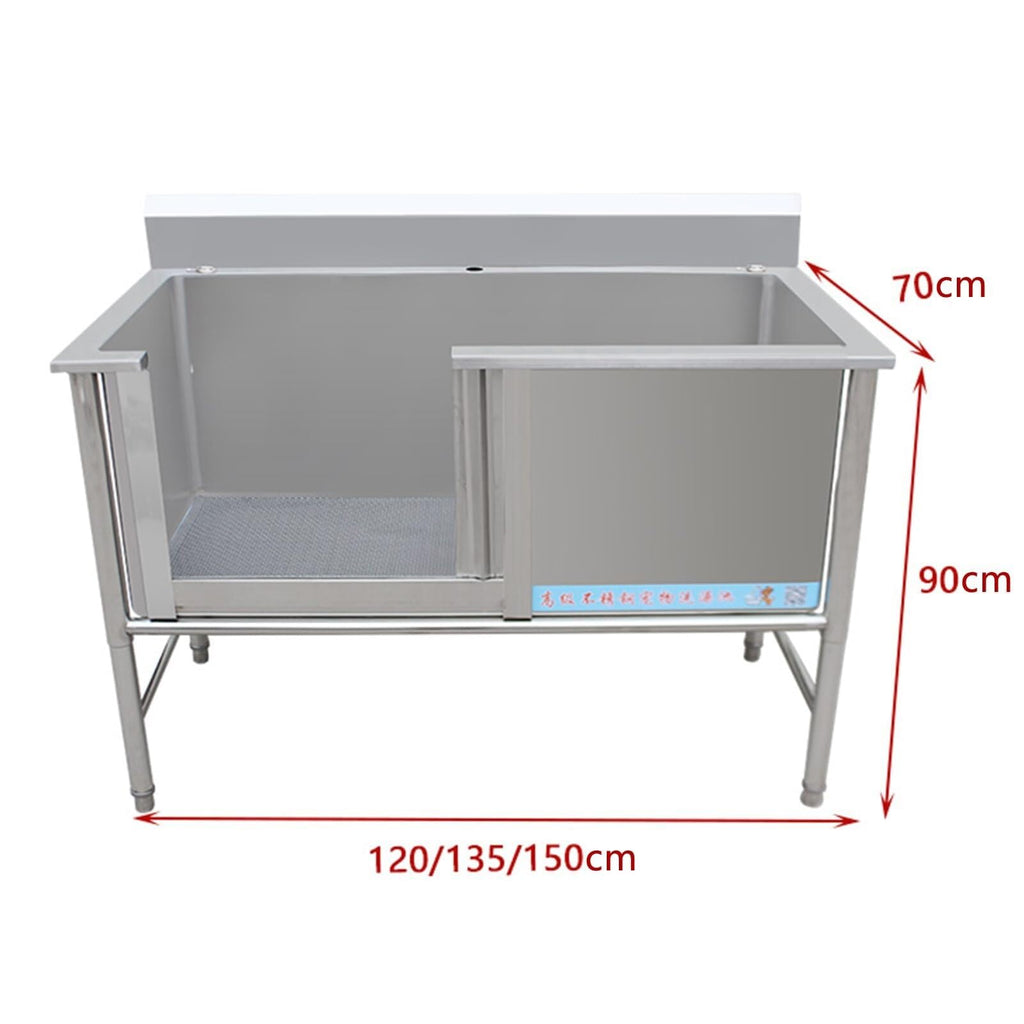 Stainless Steel Dog Grooming Tub with Sliding Door Y81853