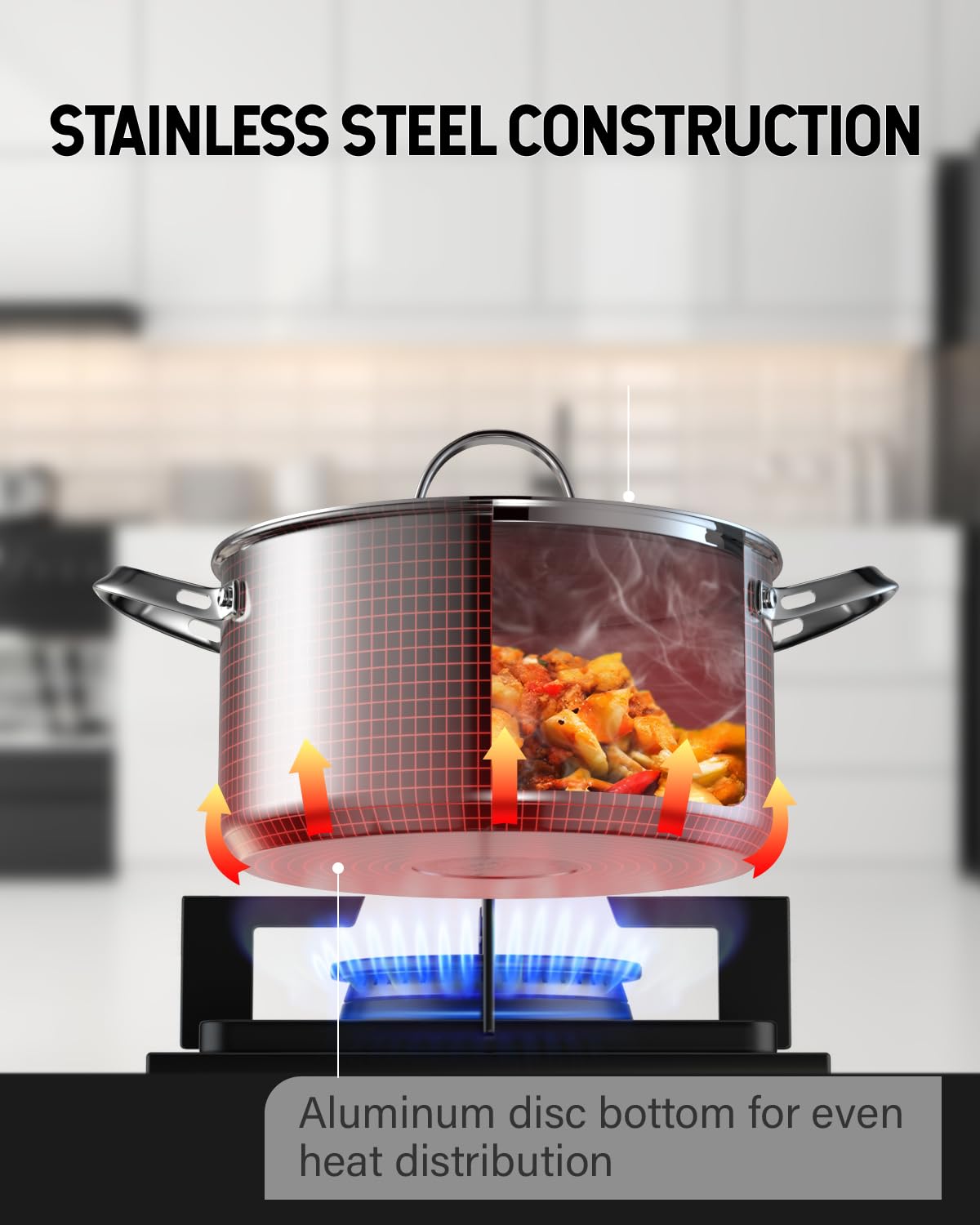 7 Quart Stainless Steel Stock Pot with Lid E957411