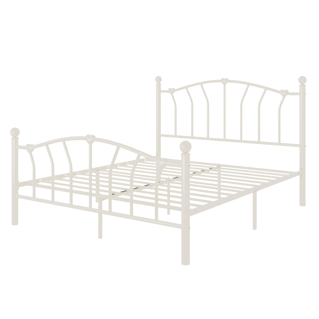 Full Size Cream White Metal Bed Frame G584313