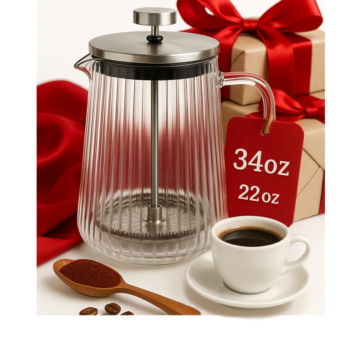 Glass French Press Coffee Maker 34oz L5956