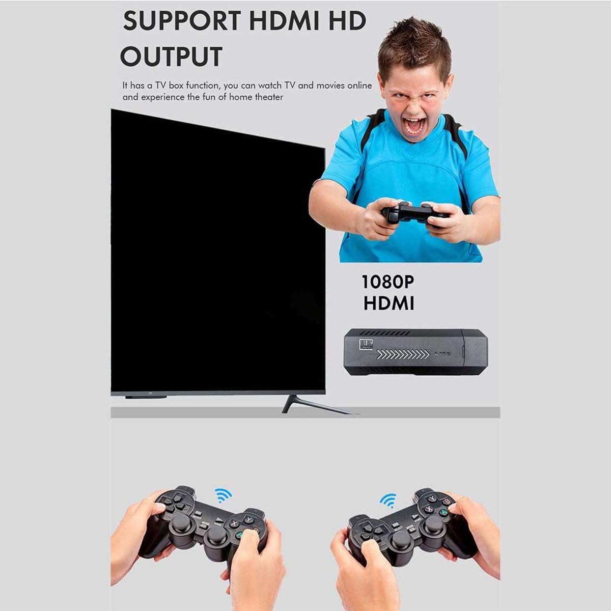 4K Retro Game Stick with 2 Wireless Controllers 64GB N538