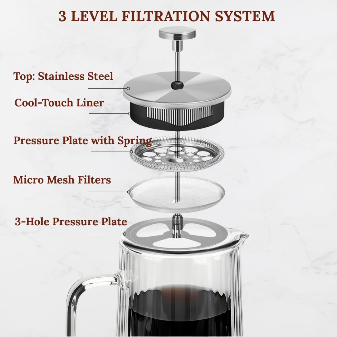 Glass French Press Coffee Maker 34oz L5956