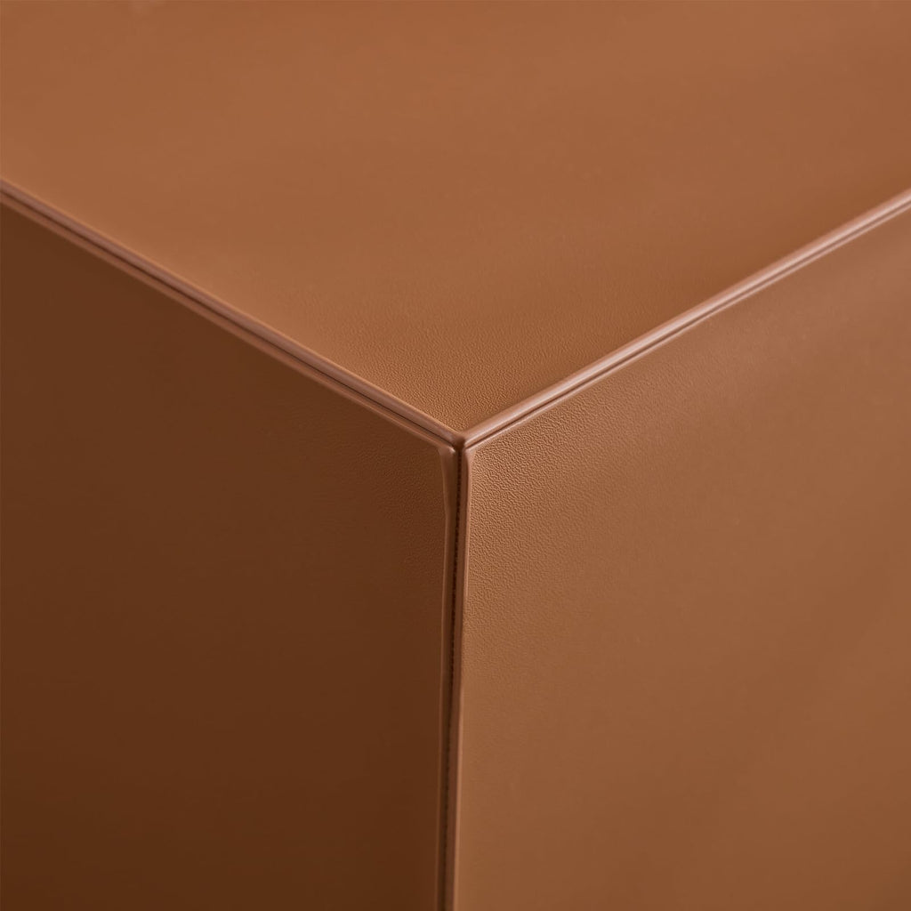 Brown MDF Leather Accent Table S1767