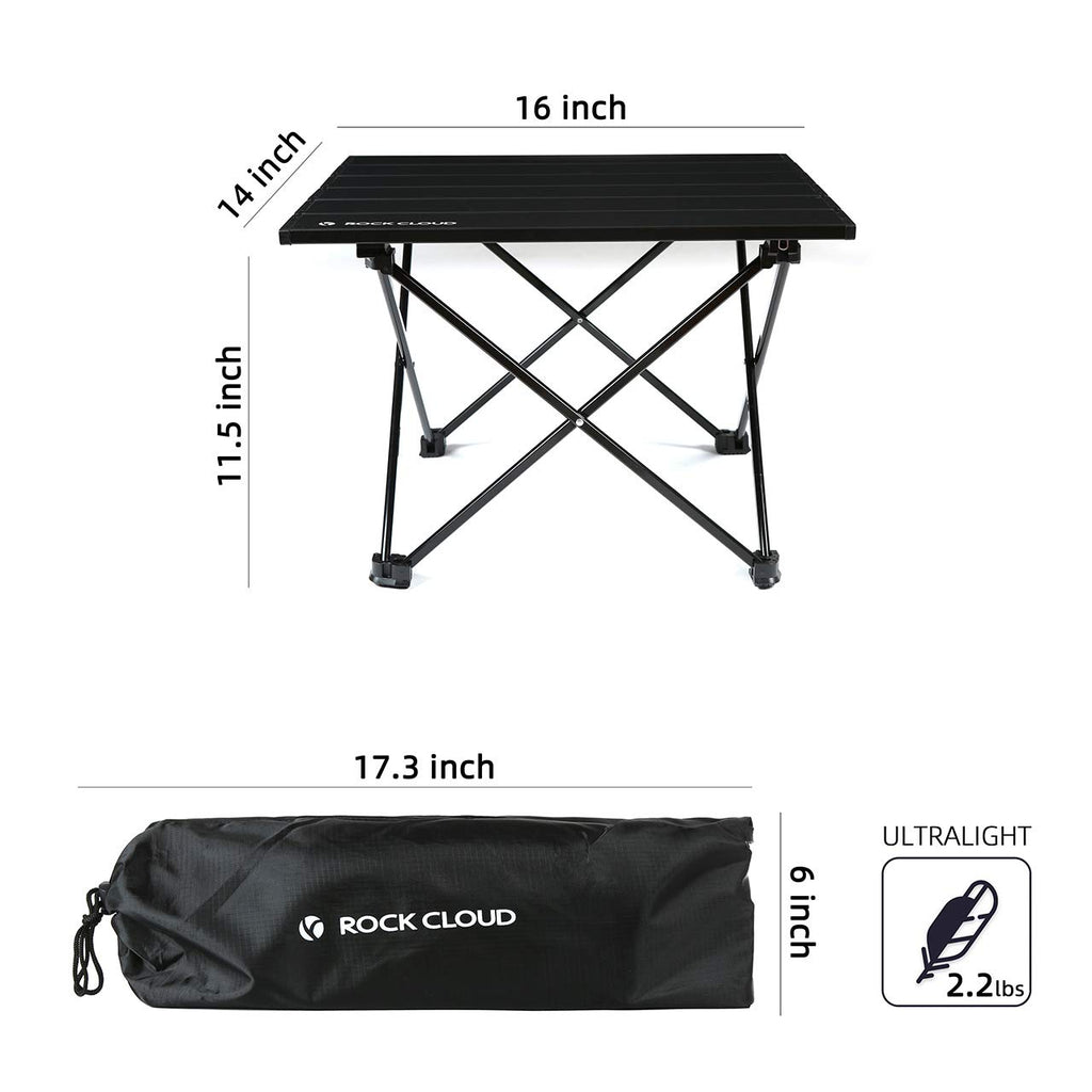 Portable Aluminum Folding Camping Table Black O720589