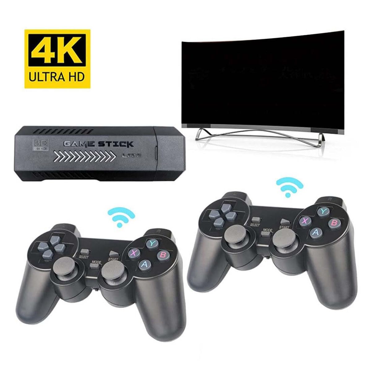 4K Retro Game Stick with 2 Wireless Controllers 64GB N538