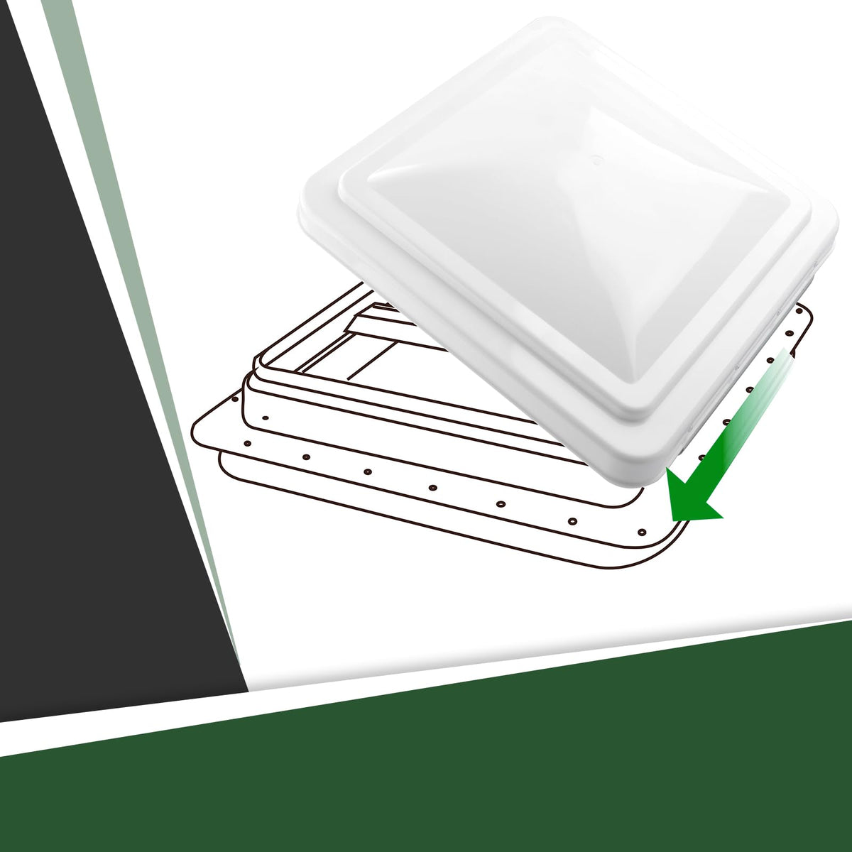 2 Pack 14 Inch White RV Roof Vent Cover D52385