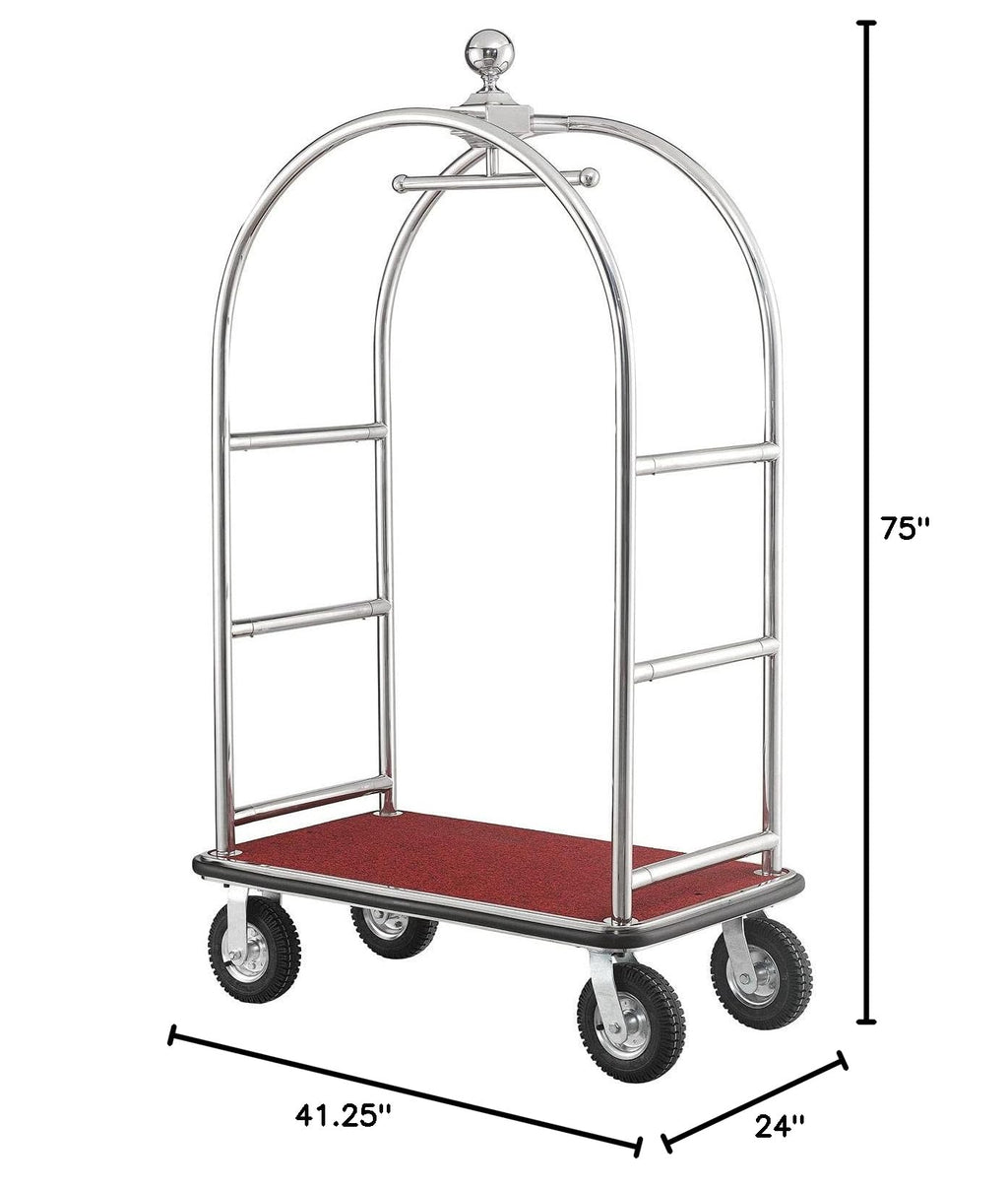 Silver Stainless Steel Bellman Cart K99389