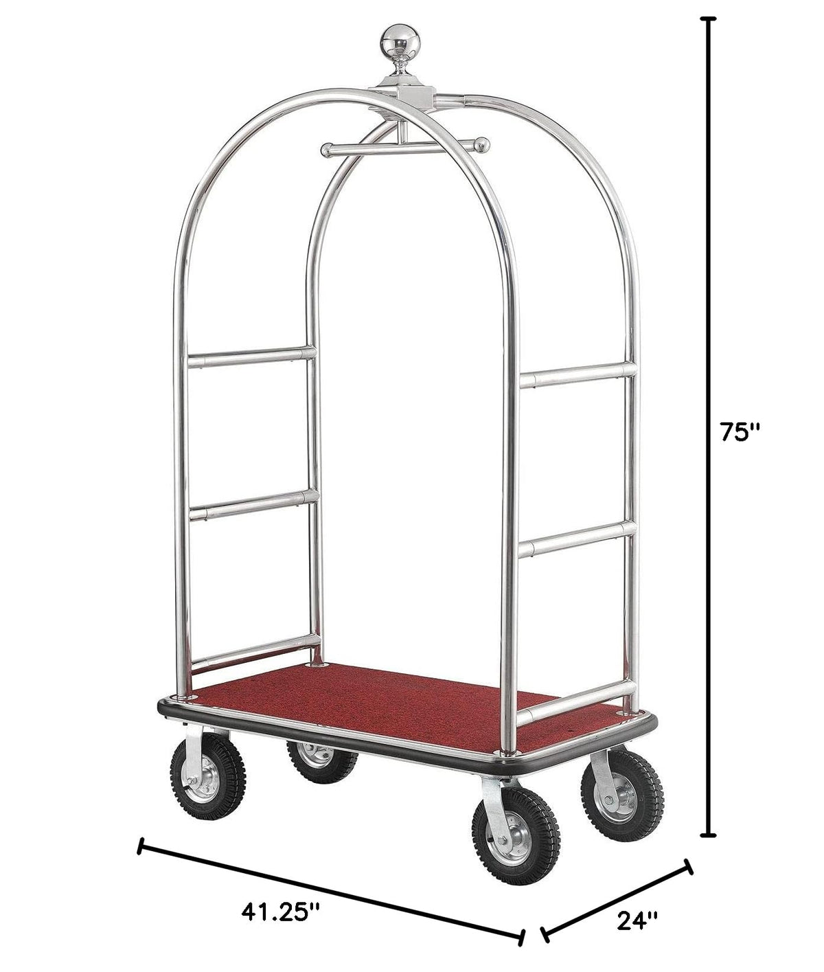 Silver Stainless Steel Bellman Cart K99389