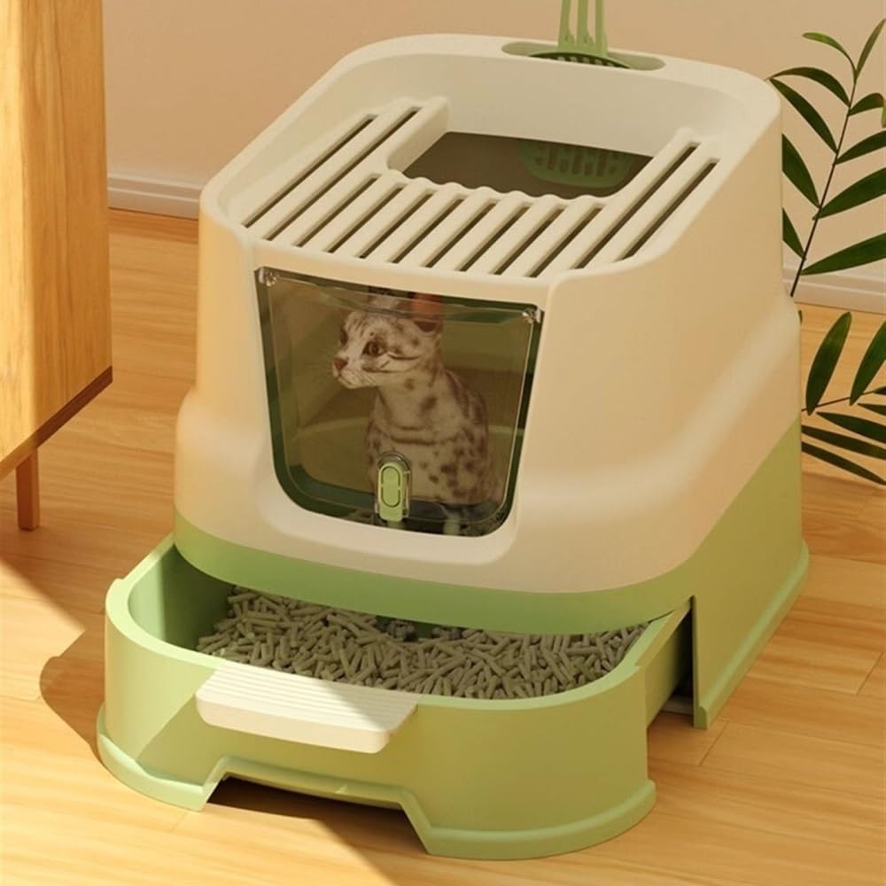 Enclosed Top-Entry Cat Litter Box with Scoop G760