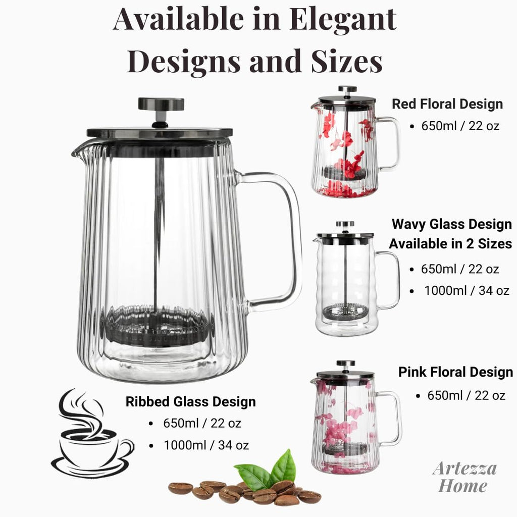 Glass French Press Coffee Maker 34oz L5956