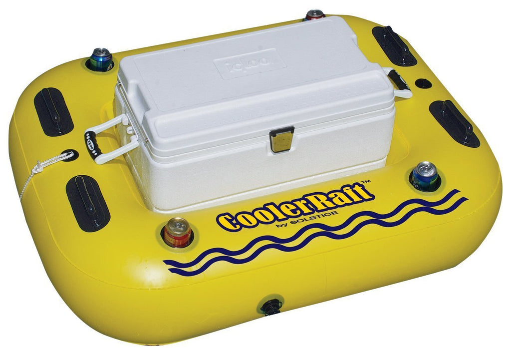 Yellow Inflatable Tube Float with Grab Handles and Cupholders P112