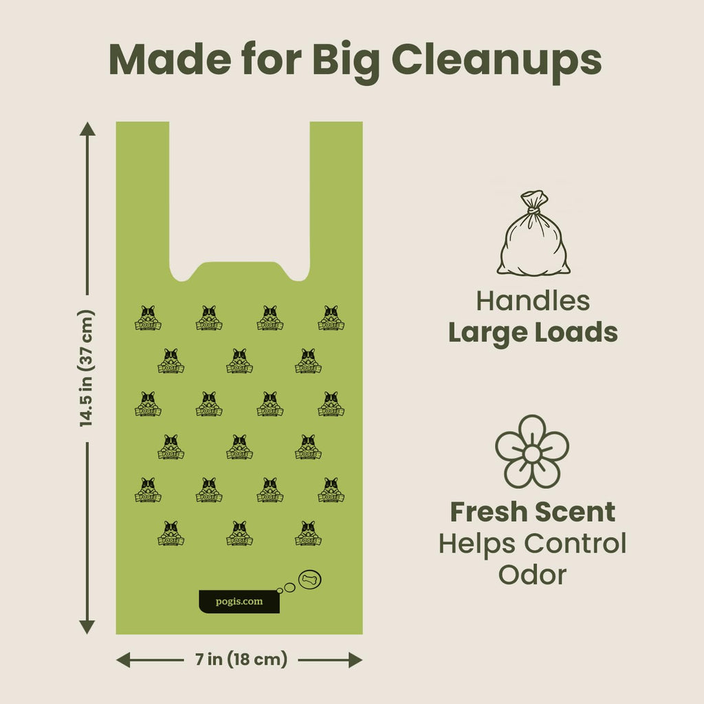 Large Dog Poop Bags with Handles, Fresh Scent, Extra Thick, 300 Bags I6746