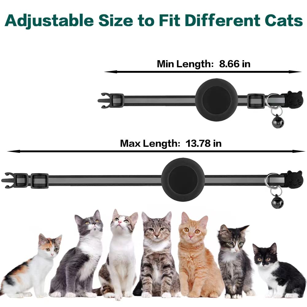 Breakaway Reflective Cat Collar with Air Tag Holder K8802