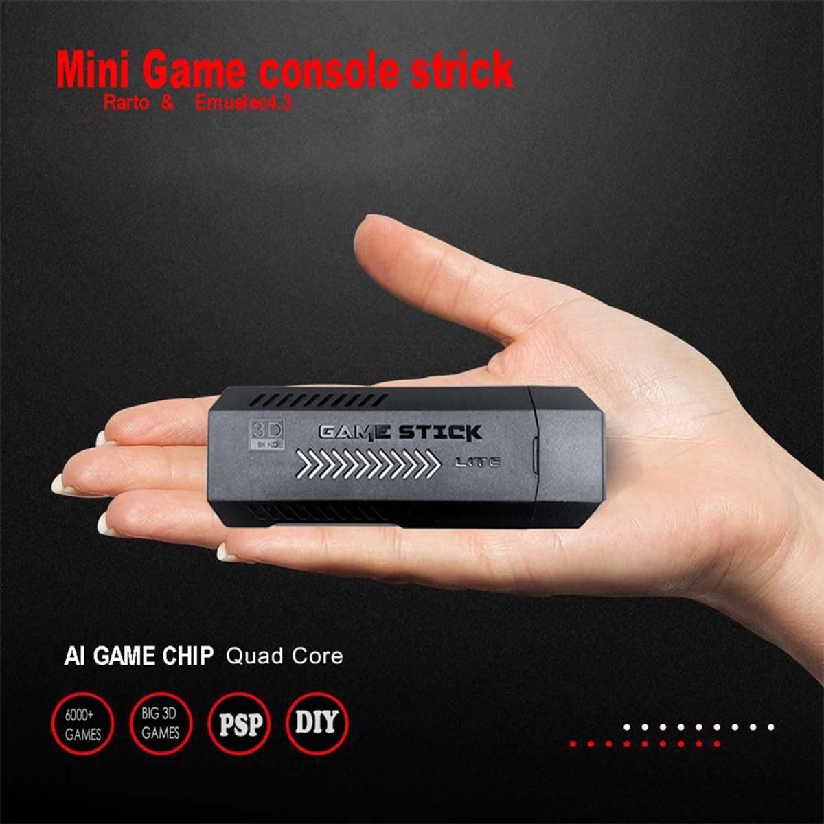 4K Retro Game Stick with 2 Wireless Controllers 64GB N538
