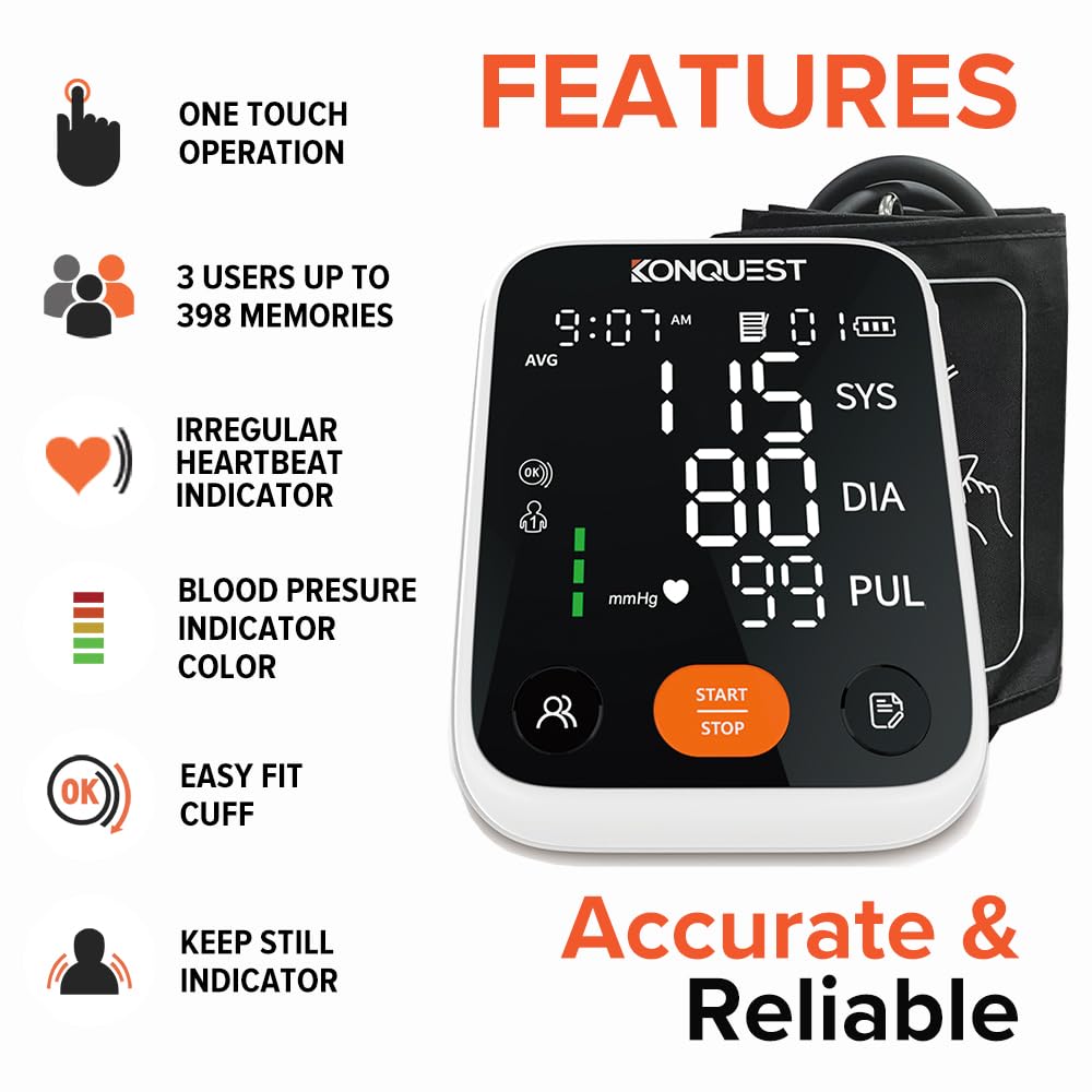 Upper Arm Blood Pressure Monitor with Adjustable Cuff X773