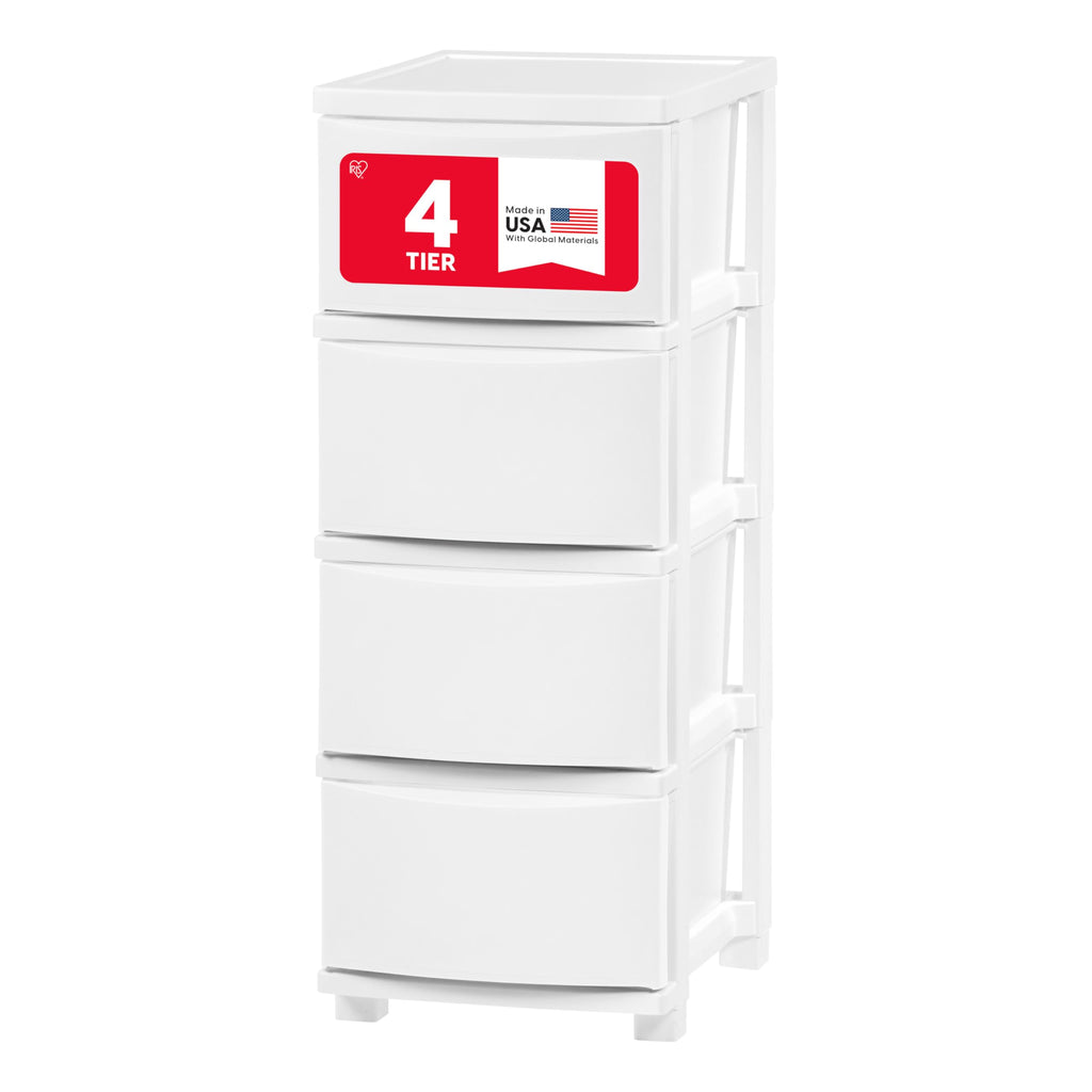 White 4 Drawer Slim Narrow Storage Organizer K436