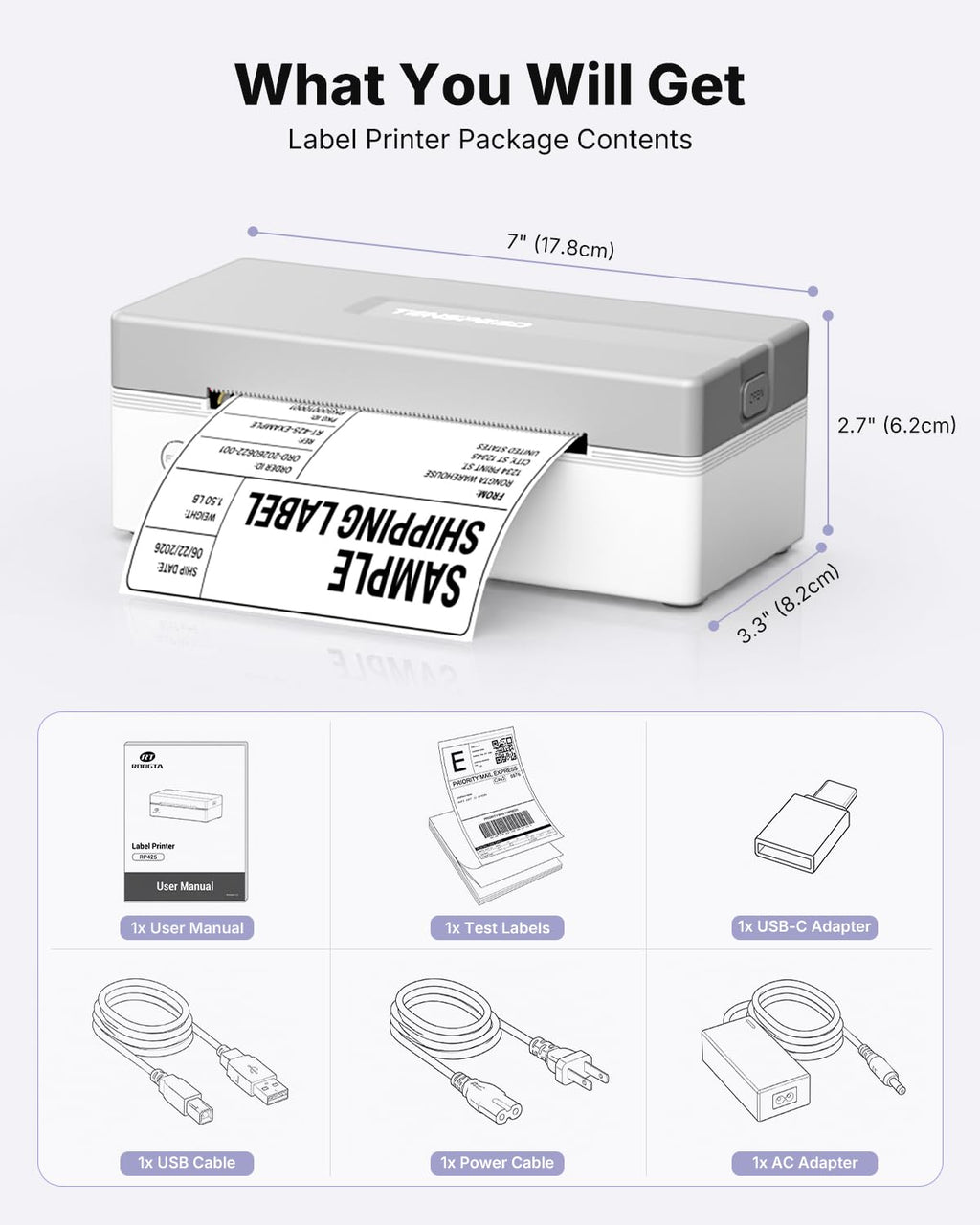 Bluetooth Thermal Shipping Label Printer G669