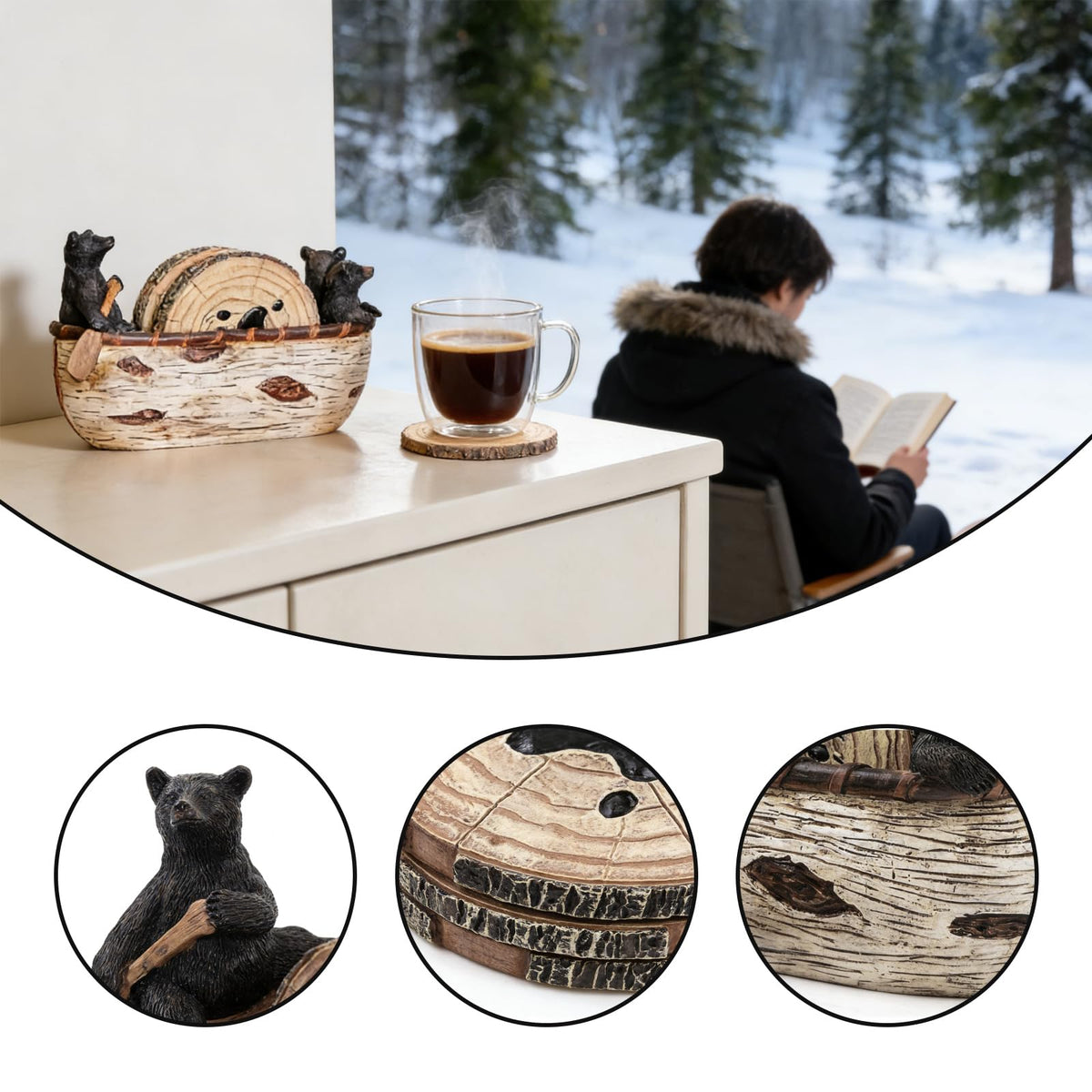 Wooden Drink Coasters Set of 6 E9307