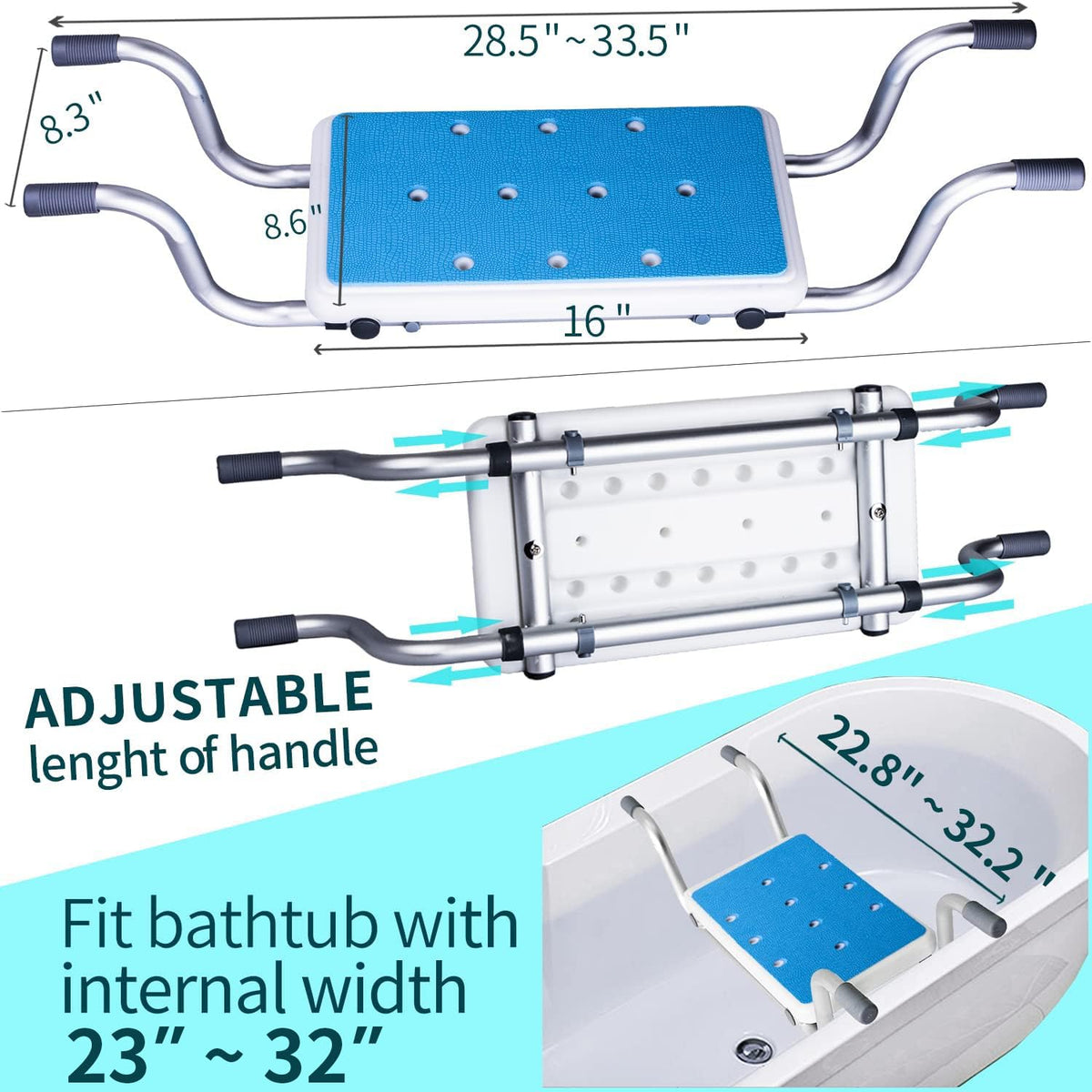 Heavy Duty Aluminum Alloy Bath Bench Seat R708