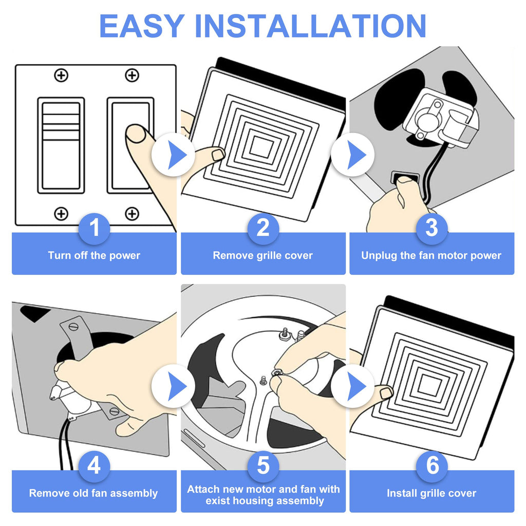 Bathroom Exhaust Fan Motor Replacement Kit 50CFM 120V K124954