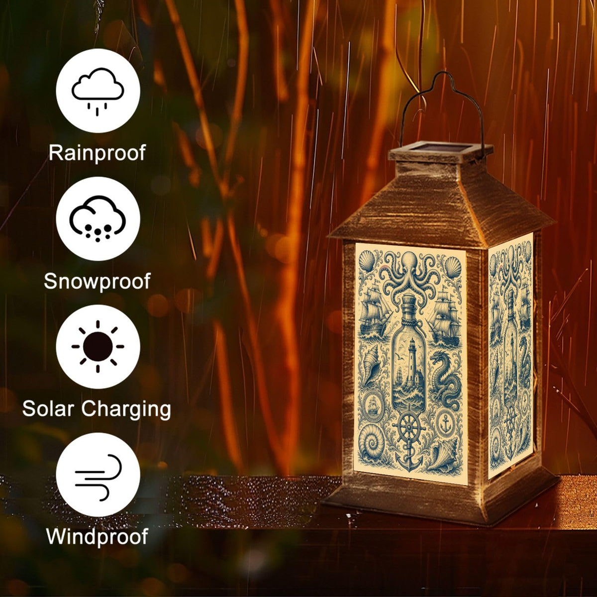 Waterproof LED Solar Hanging Lantern B113681