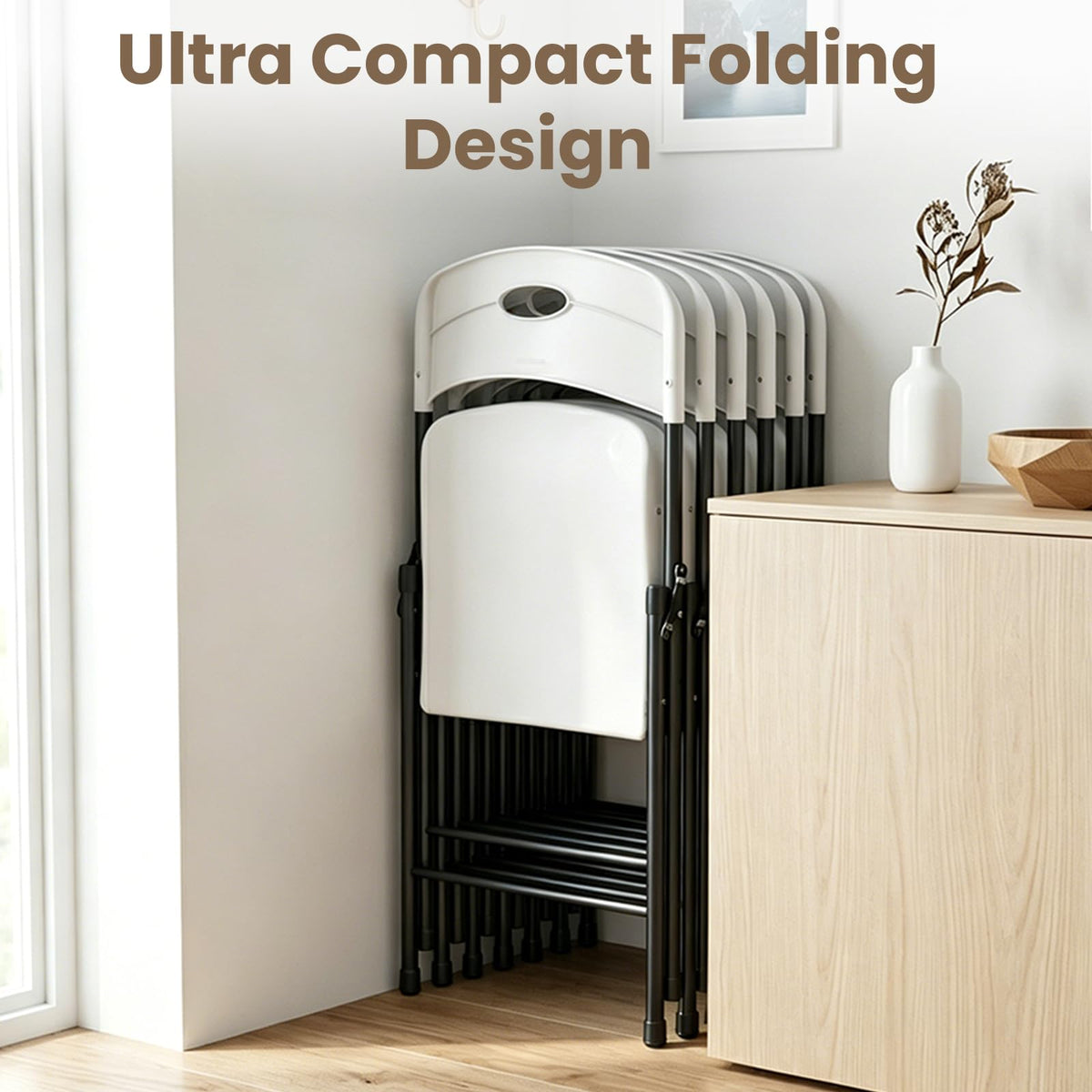 White 6 Pack Heavy Duty Folding Chairs P574