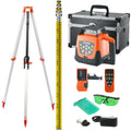 Green 360 Degree Self Leveling Rotary Laser Level Kit with Tripod & Staff K58463