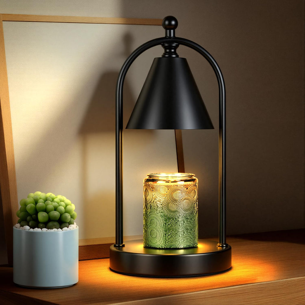 Black Candle Warmer Lamp with Timer A538