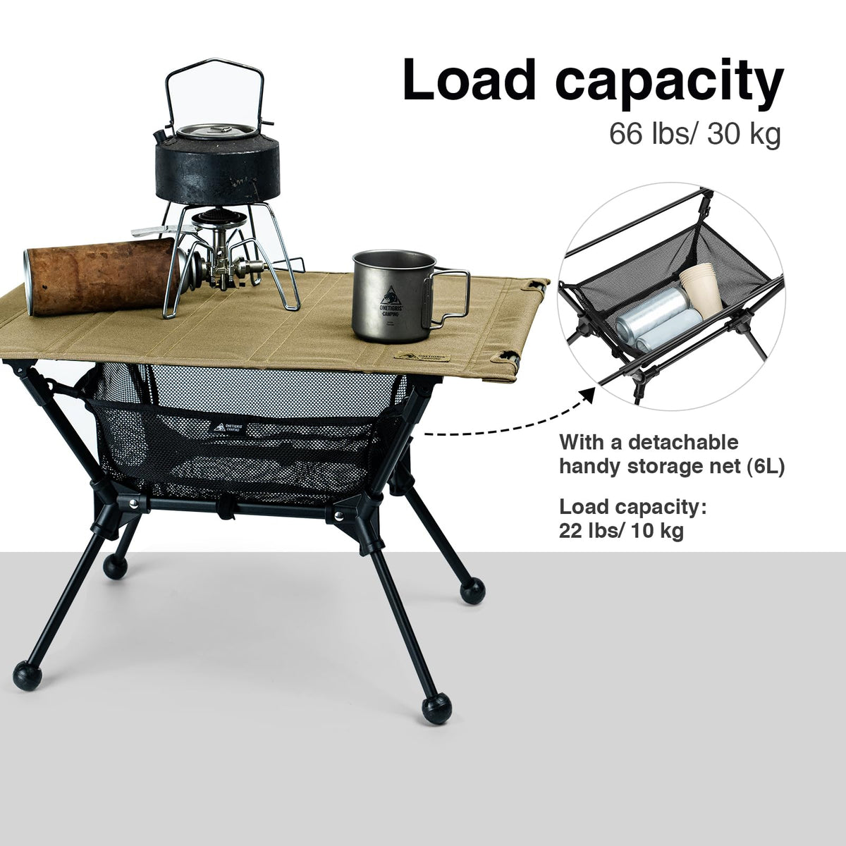 Lightweight Portable Folding Camping Table with Mesh Storage Net K153