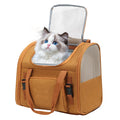 Brown Expandable Breathable Mesh Cat Carrier Backpack O68671