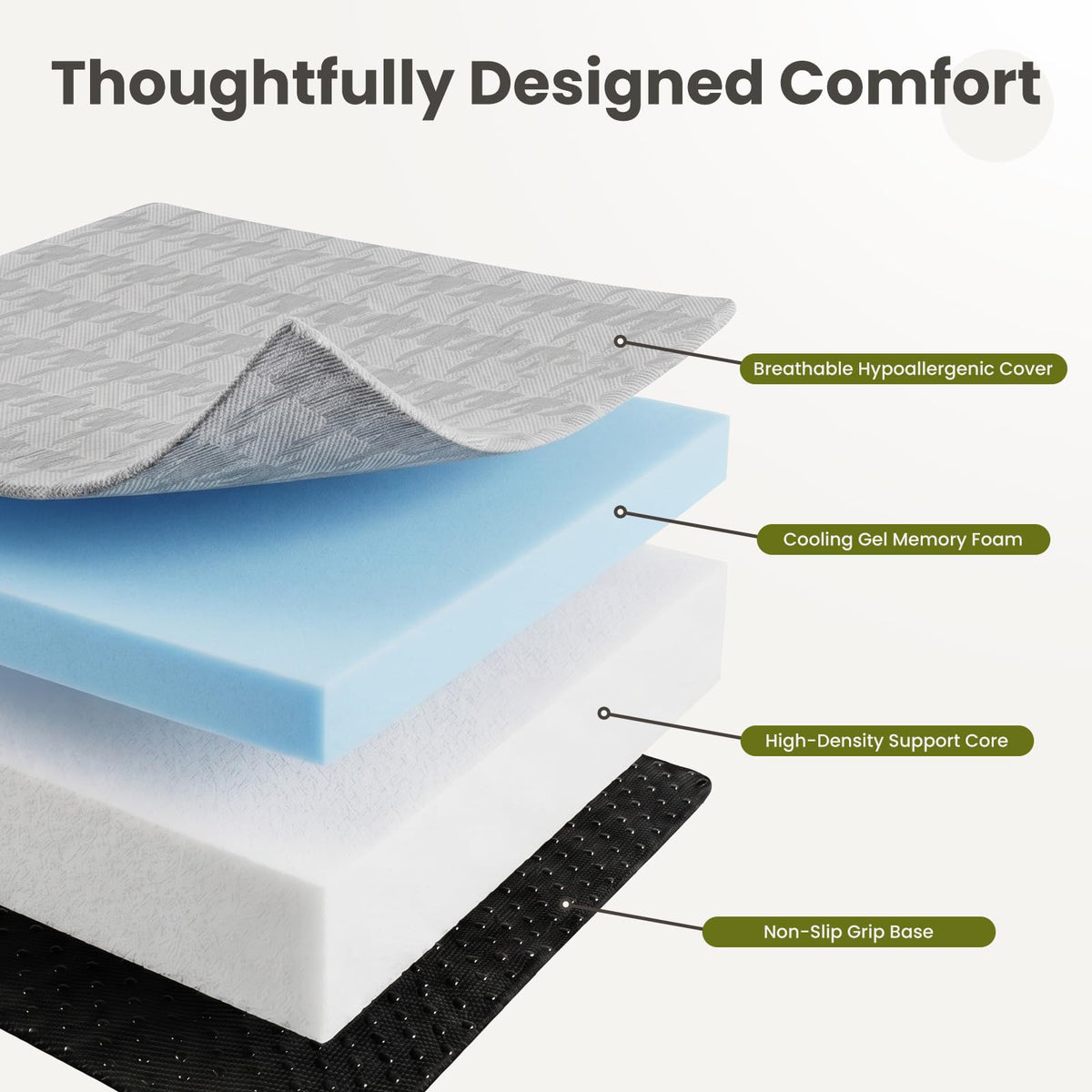 6" Trifold Full Size Memory Foam Mattress P662480