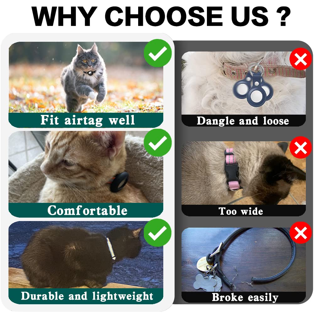 Breakaway Reflective Cat Collar with Air Tag Holder K8802