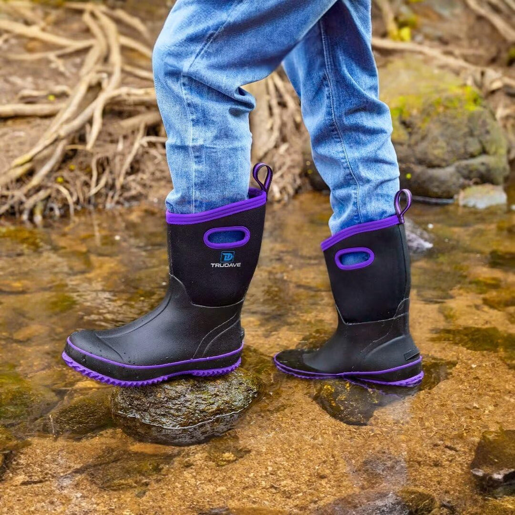 Mid Calf Waterproof Neoprene Insulated Rubber Boots Q9256