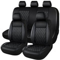 Faux Leather Car Seat Covers Full Set 5-Seat Black X5122