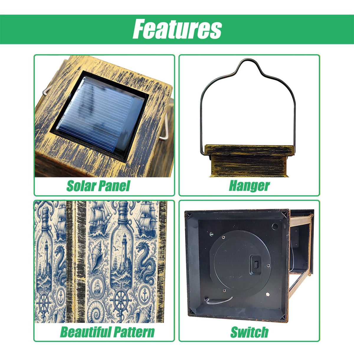 Waterproof LED Solar Hanging Lantern B113681