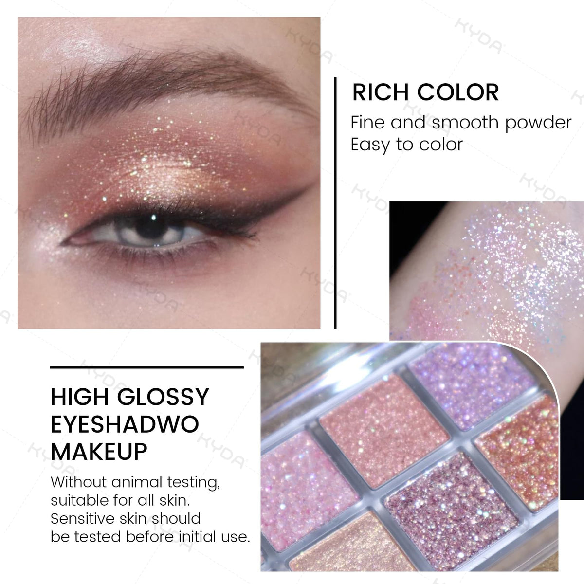 10 Colors Glitter Eyeshadow Palette Y2266