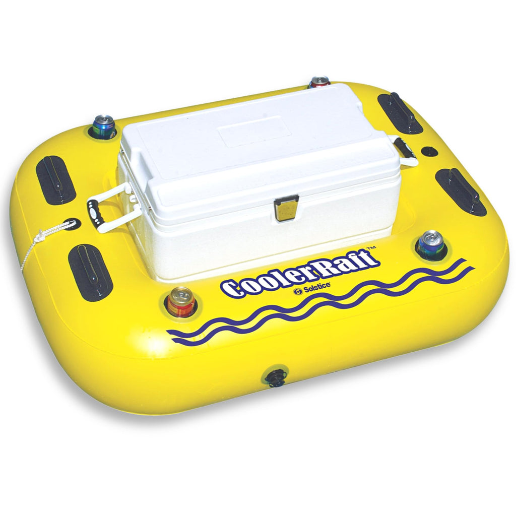 Yellow Inflatable Tube Float with Grab Handles and Cupholders P112