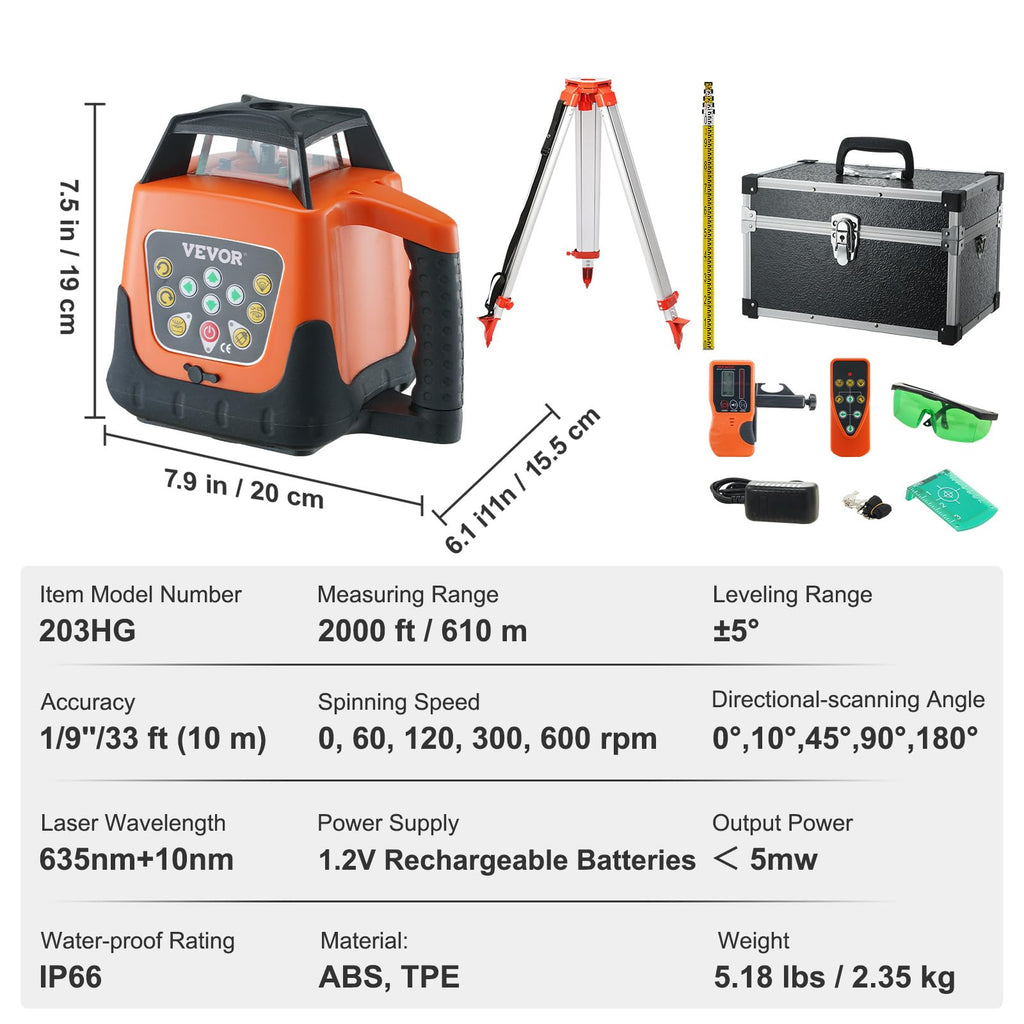 Green 360 Degree Self Leveling Rotary Laser Level Kit with Tripod & Staff K58463