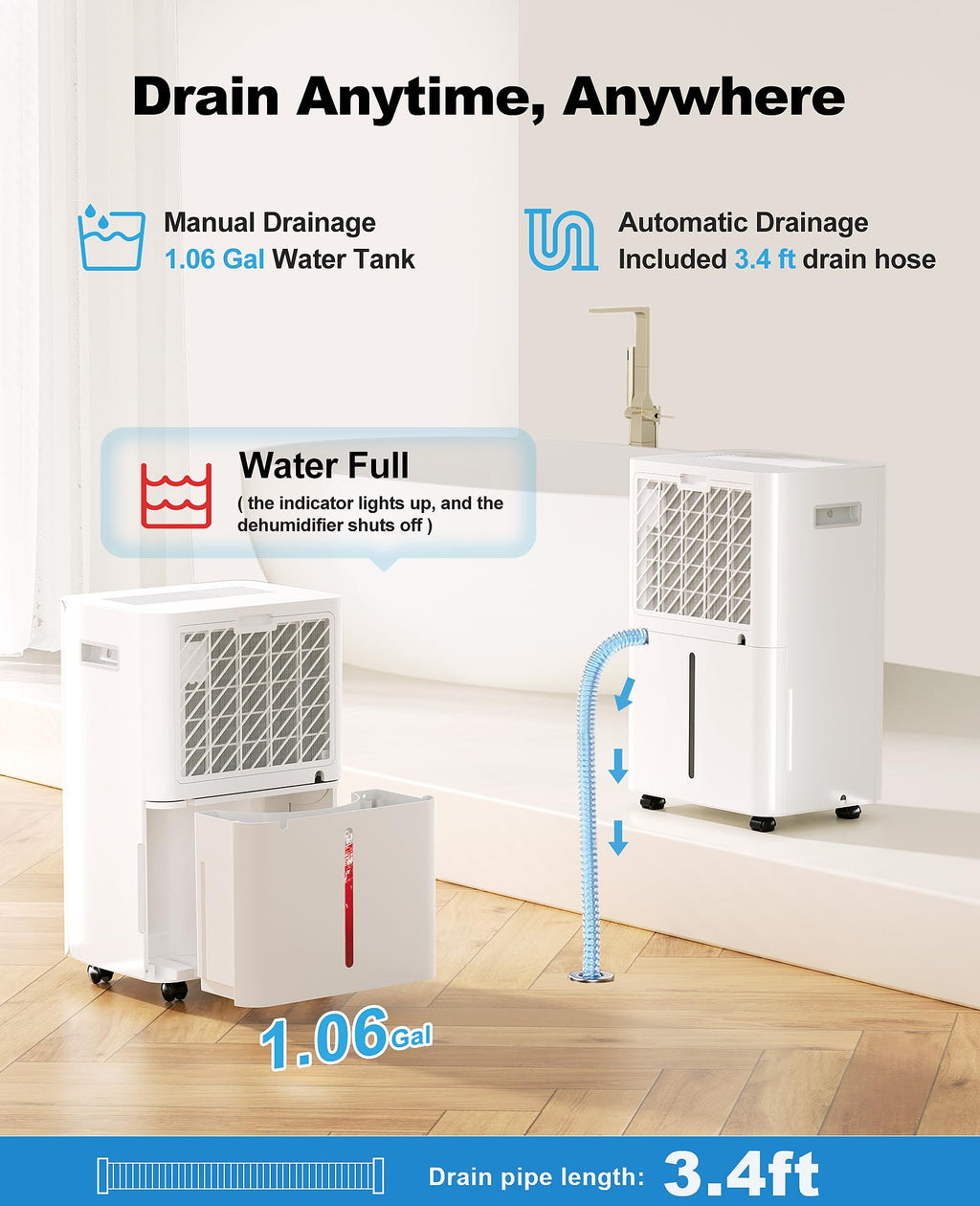50 Pint Dehumidifier with Continuous Drain A242