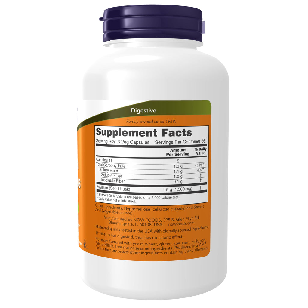 Psyllium Husk Caps 500mg 200 Veg Caps F221314