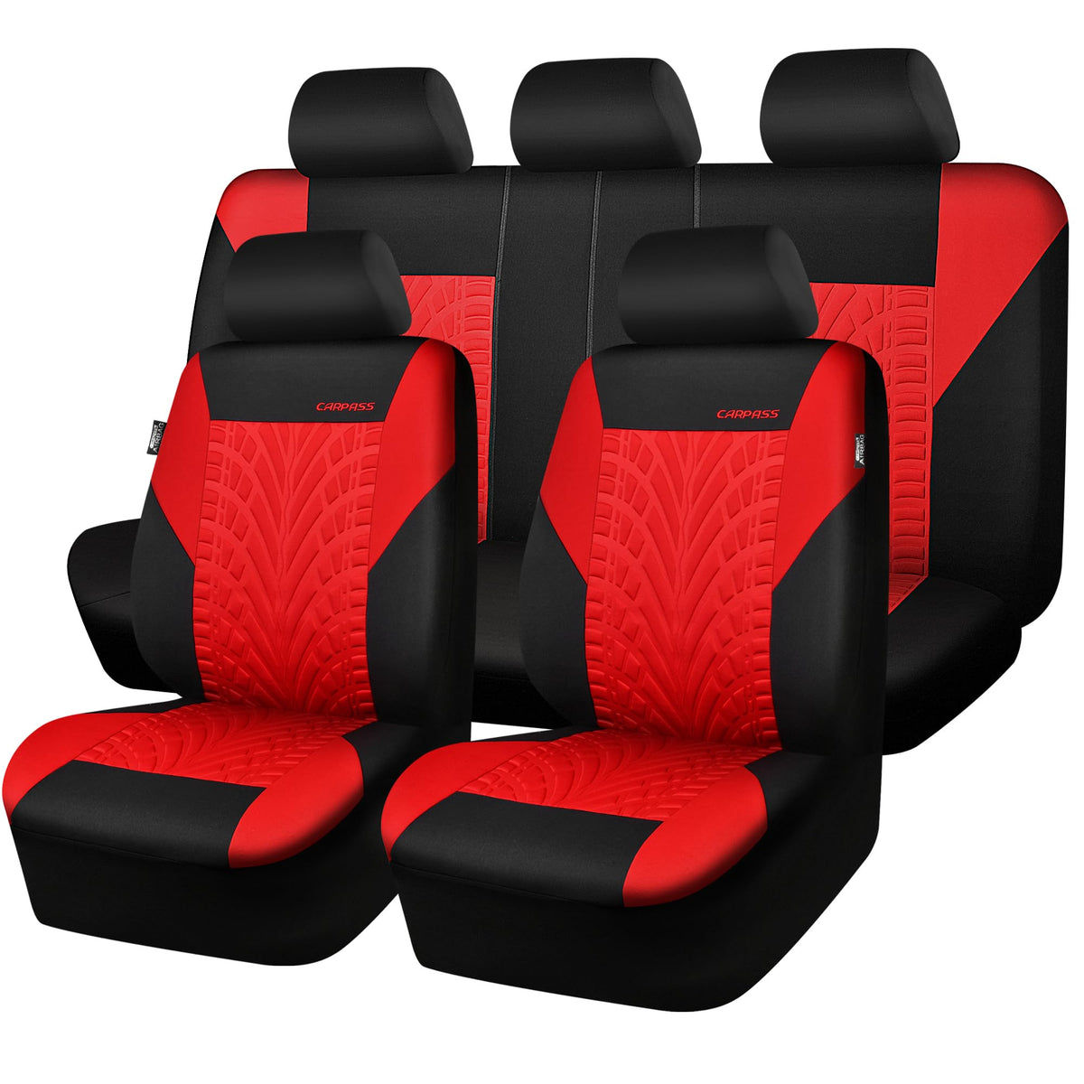 Car Seat Covers Full Sets Black Red T405003