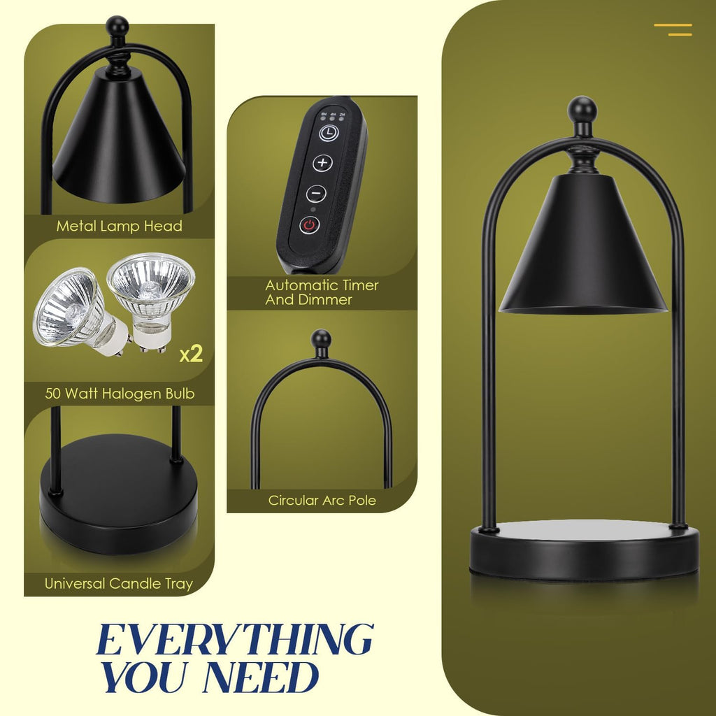 Black Candle Warmer Lamp with Timer A538